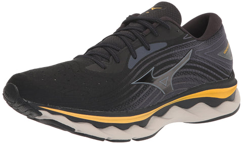 Mizuno Men's Wave Sky 6 Running Shoe, Black/Tradewinds, 13