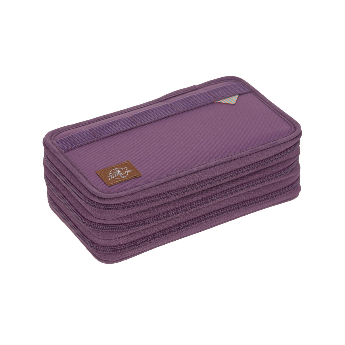 LÄSSIG School Triple Pencil Case Filled 20 Pieces Unique Purple