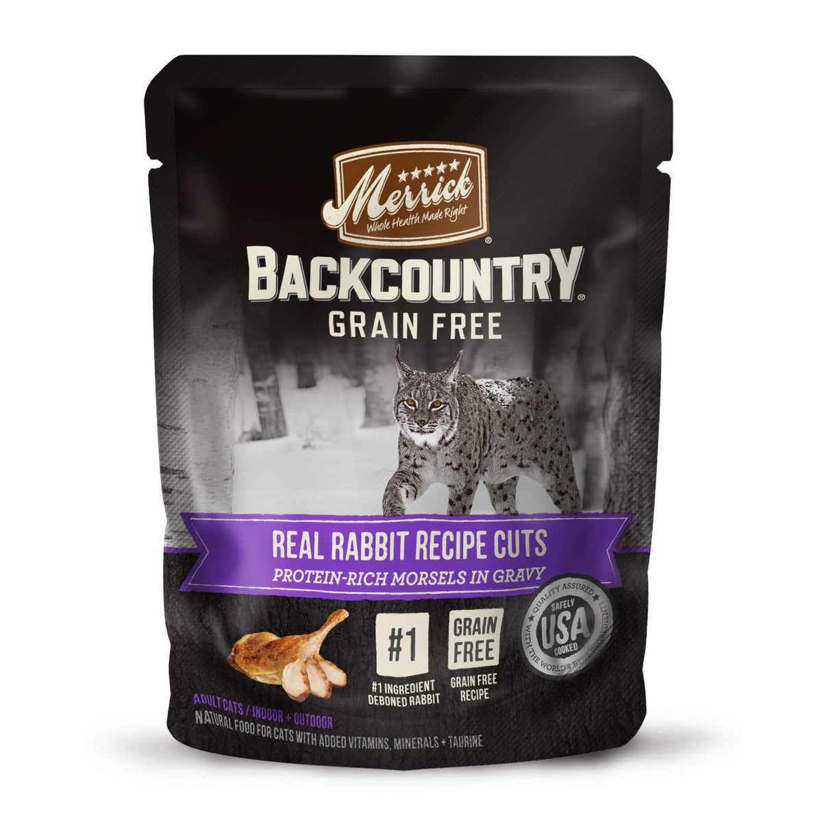 Merrick Backcountry Cat Food in Rabbit Flavor Weighing, 3 Oz - 24 Count