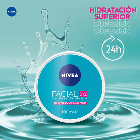 NIVEA Facial Refreshing and Hydrating Gel with Hyaluron - (Pack of 3) 100 mL each