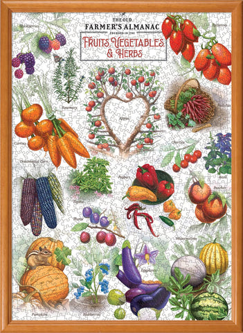 MasterPieces 1000 Piece Jigsaw Puzzle for Adults, Family, Or Kids - Farmer's Almanac; Fruits Vegetables and Berries - 19.25"x26.75"