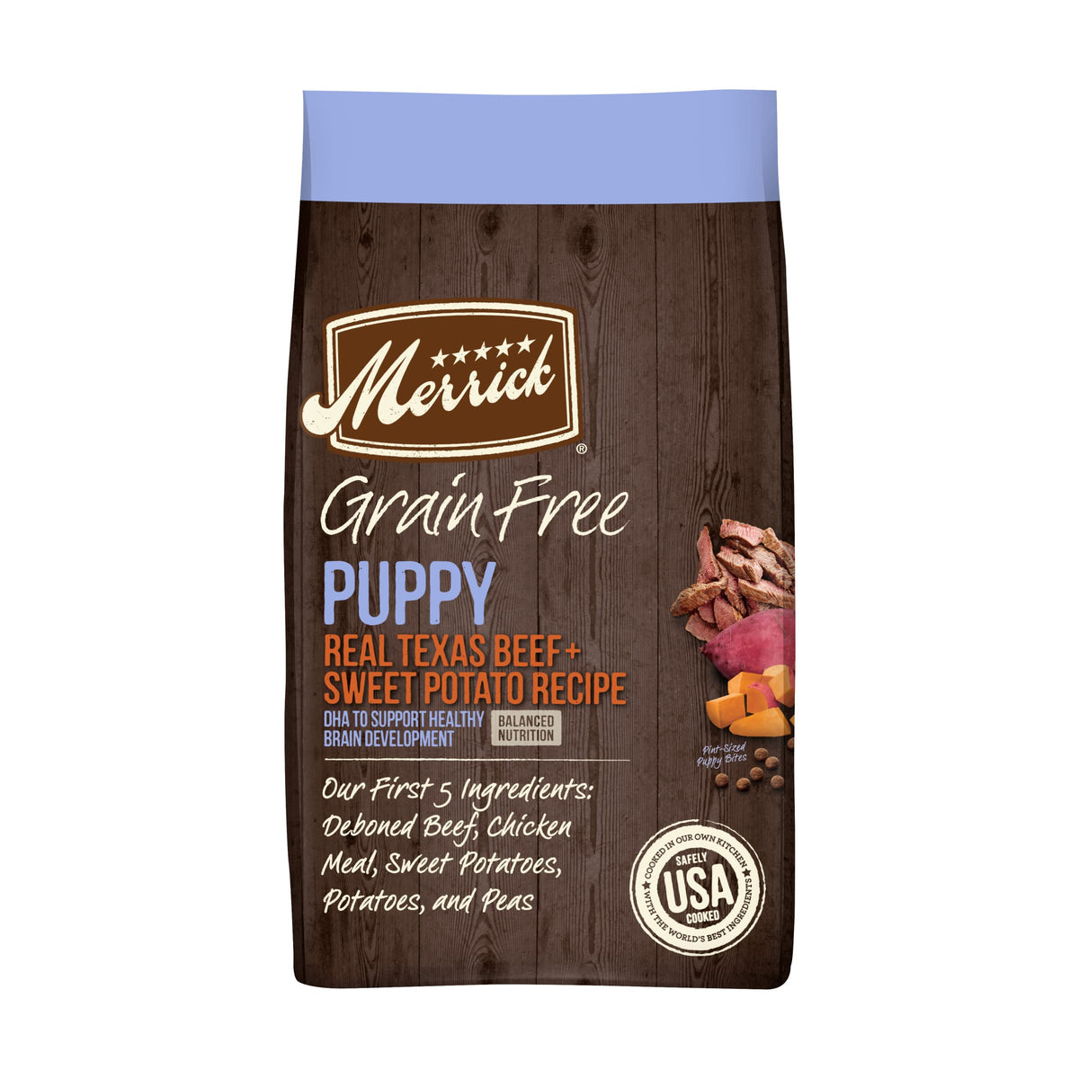 Merrick Dry Puppy Food, Real Beef and Sweet Potato Grain Free Dog Food Recipe - 10 lb. Bag