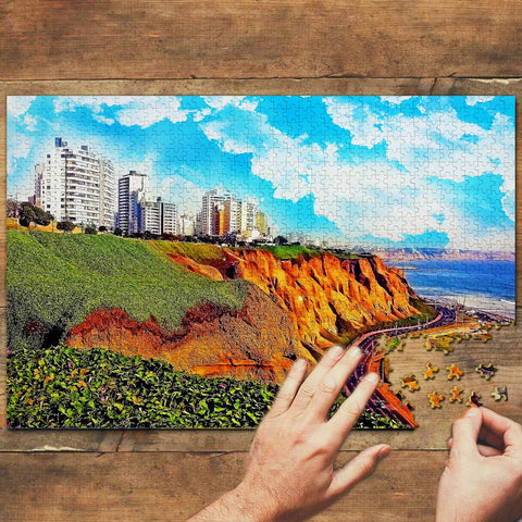 Peru Jigsaw Puzzle 1000 Piece Peru Miraflores Lima Puzzle Travel Souvenir Wooden