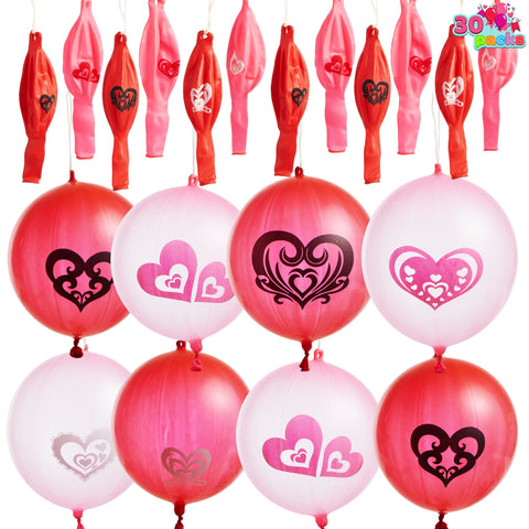 JOYIN 30 Pack Valentines Day Gift Cards with Gift Punch Ball Balloon Set for Classroom Exchange Prizes, Valentine Party Favors