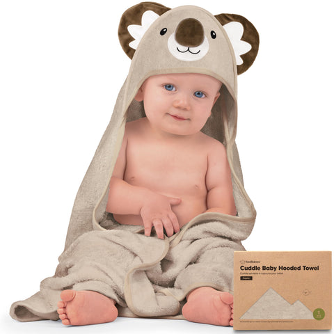 KeaBabies Baby Hooded Towel - Viscose Derived from Bamboo Baby Towel, Toddler Bath Towel, Infant Towels, Large Hooded Towel, Organic Baby Towels with Hood for Girls, Babies, Newborn Boys (Koala)