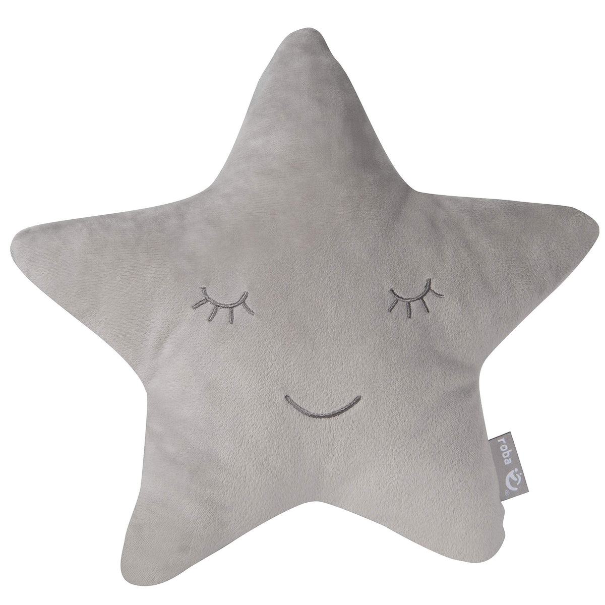 roba Style Cuddly Pillow Star Silver Grey Fluffy Children's Cushion for Girls and Boys from 0 Years Soft Decorative Cushion for Baby and Children's Room Star Cushion Decorative Cushion