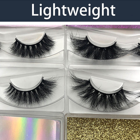 Mink Lashes bulk MIKIWI 6 Styles 30 Pack, 3D Mink Lashes wholesale,15-20mm Fluffy Long wispy lashes Real Mink Eyelashes