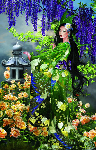 SUNSOUT INC - Queen of Jade - 1000 pc Jigsaw Puzzle by Artist: Nene Thomas - Finished Size 19" x 30" - MPN# 67683