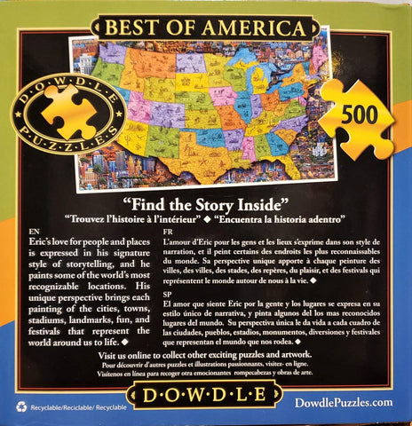 Best of America Jigsaw Puzzle - 500 Pieces, by Dowdle Folk Art, 19 1/4" x 26 5/8"