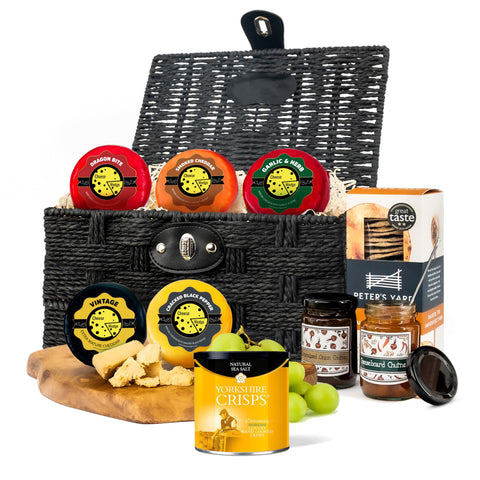 Luxury Cheese Hamper with Chutneys, Crackers and Crisps | 5 Artisan Cheese Truckles Gift Set | Delivered Chilled