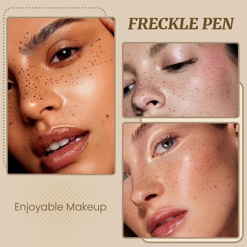 DAGEDA 3PCS Freckle Pen Set, Natural Realistic Freckle Makeup Pen, Long Lasting Waterproof Fake Freckles Spot Pen, Quick-dry Soft Freckle Stamp with Unique Small Round Head Design