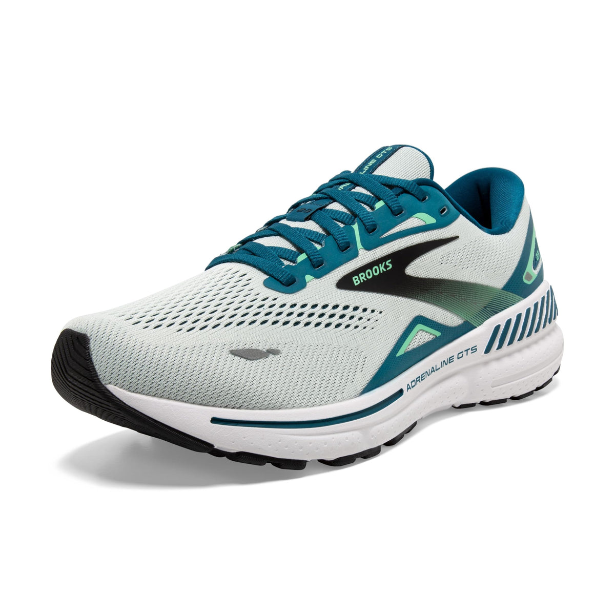 Brooks Menâ€™s Adrenaline GTS 23 Supportive Running Shoe - Blue/Moroccan/Spring Bud - 9 Medium