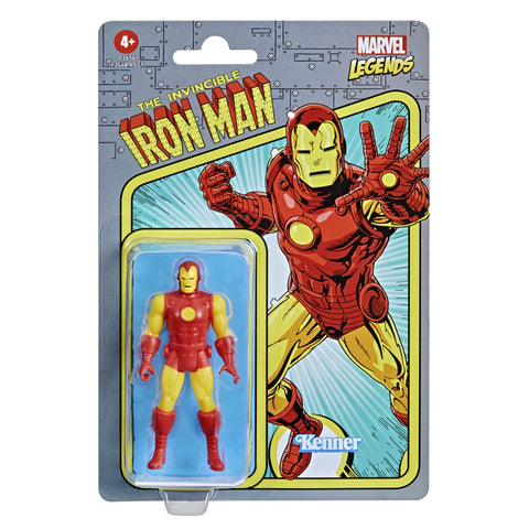 Marvel Hasbro Legends 3.75-inch Scale Retro 375 Collection Iron Man Action Figure Toy, Yellow Red