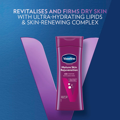 Vaseline Intensive Care Mature Skin Rejuvenation Body Lotion heals and balances skin dryness for maturing dry skin 400 ml