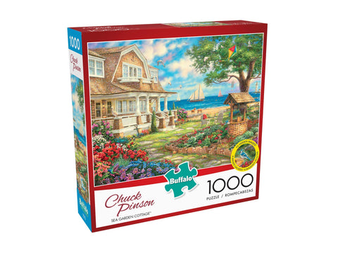 Buffalo Games - Sea Garden Cottage - 1000 Piece Jigsaw Puzzle with Hidden Images