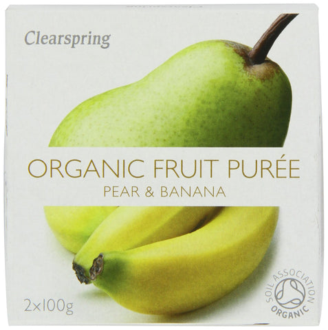 Clearspring Organic Pear and Banana Puree 2x100 g (Pack of 12)