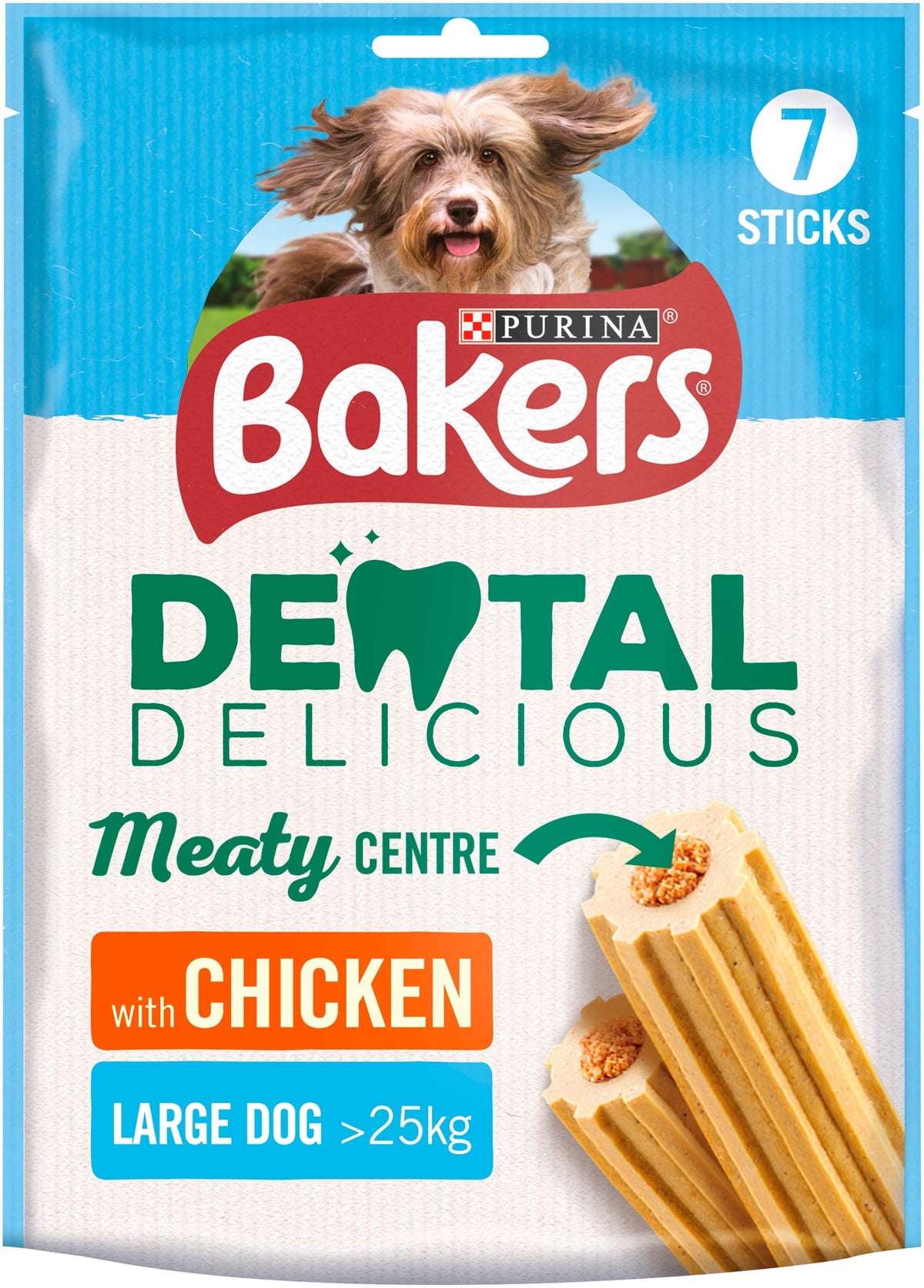 Bakers Dental Delicious Large Dog Treats with Flavoured Chicken, 270g