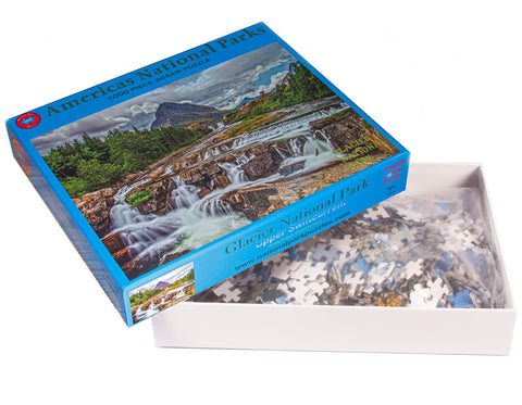 Glacier National Park Upper Swiftcurrent Falls 1000 Piece Puzzles for Adults