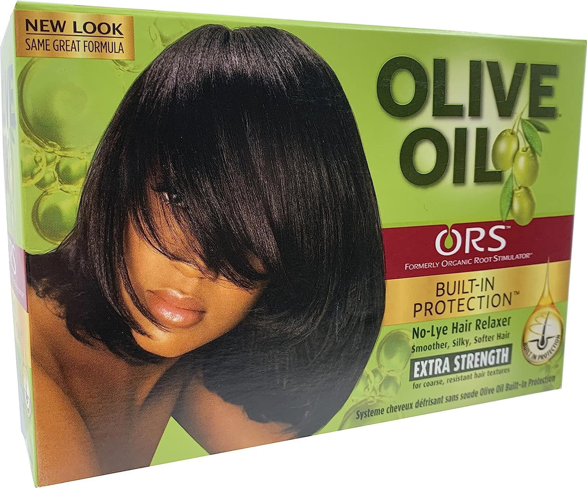 ORS Olive Oil Built-In Protection Full Application No-Lye Hair Relaxer - Extra Strength Kit (Pack of 1)