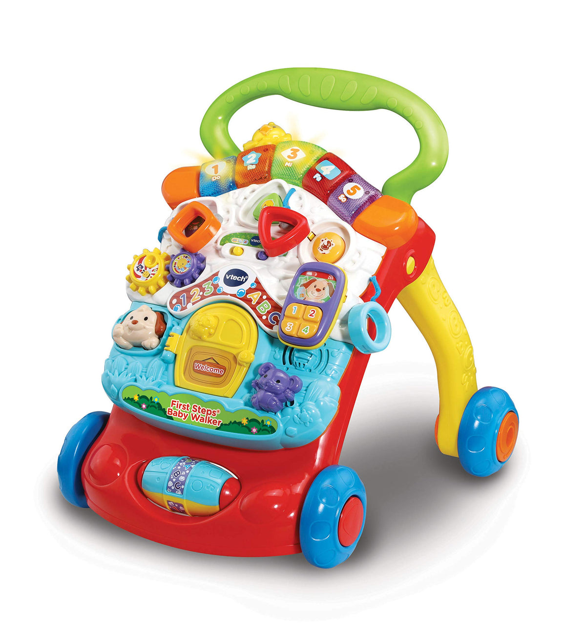 VTech First Steps Baby Walker | Push Along Walker Baby Toy with Shapes, Sounds, Music, Phrases, Pretend Play and More | Suitable for Babies from 6 - 30 Months Olds, Boys & Girls