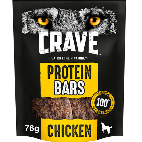 Crave Bars - Dog Treats - for Adult Dogs - Protein Bars Chicken - 7 x 76 g