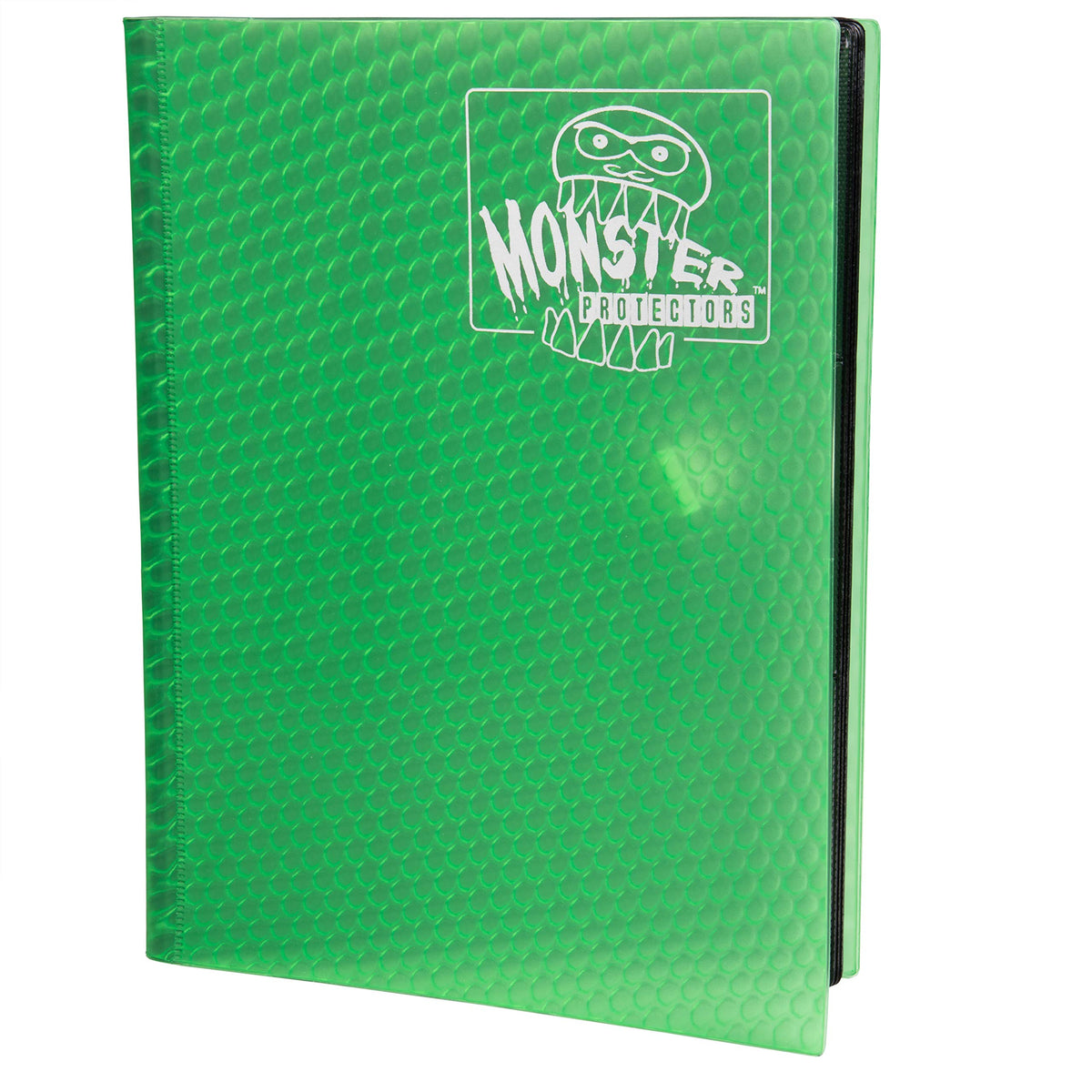 Monster 9 Pocket Trading Card Album- 20 Side Loading, Theft Deterrent, Padded Pages that Hold up to 360 cards - compatible with Yugioh, MTG, Magic The Gathering, PokÃƒÂ©mon & Sport Cards - Holofoil Green