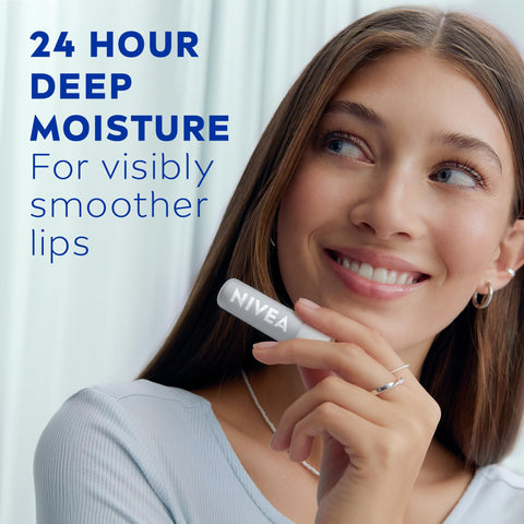 NIVEA Hyaluron Moisture Plus Lip Balm (5.2g), Ultra-Light Lip Balm Stick with Hyaluronic Acid, Provides 24H Moisture and Visibly Smoother Lips