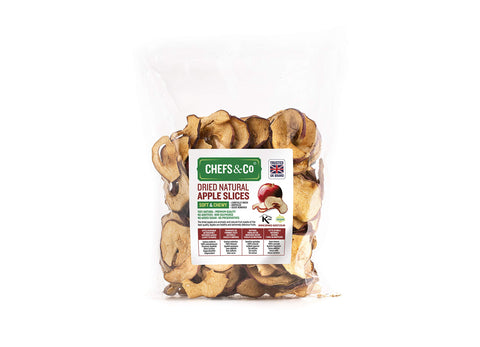 CHEFS & CO Dried Apple Slices 250g | 100% Natural Whole Dried Fruit | Unpeeled | Healthy Sweet Snack | Seeds Removed | No additives | No preservatives | No Added Sugar(SOFT & CHEWY, 250 g (Pack of 1))