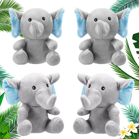 4 Pcs Operation Christmas Plush Elephant Stuffed Animals Toy Soft Cute Forest Elephant Animals for Baby Shower Boys Girls Elephant Themed Birthday Party Christian Charity Donation Supplies (4 Inch)