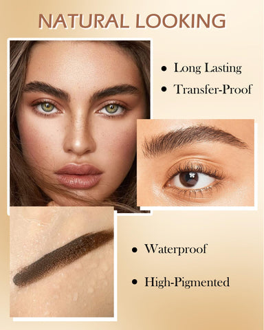 Waterproof Tinted Brow Gel, Chocolate Tinted Thickening Brow Mascara, Brow Fast Sculpt, Long Lasting Transfer-Proof, Eyebrow Gel Tint with Brow Brush & Razor, Fill in Eyebrows and Cover Gray Hair-B03#