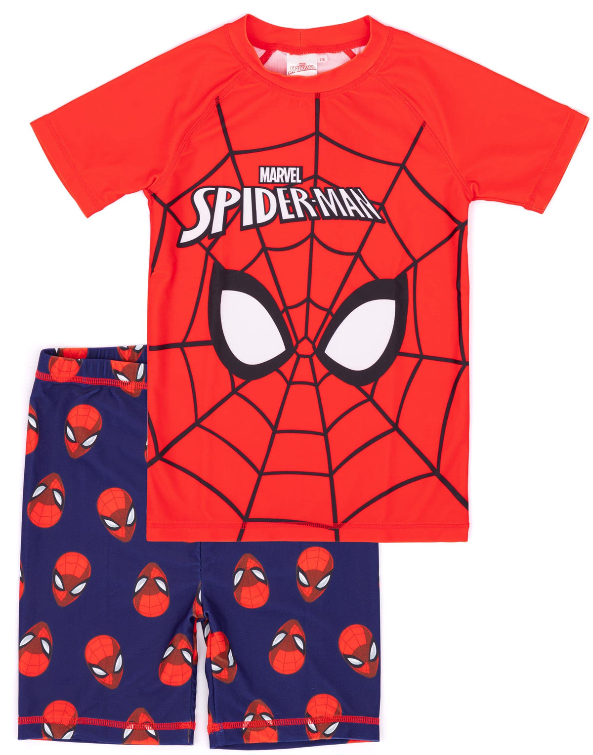 Marvel Spider-Man Swimsuit Boys Kids Two Piece Top Shorts Swim Set 3-4 years Red