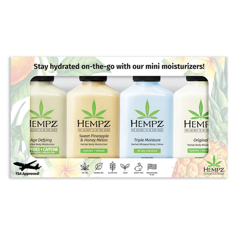 Hempz Everyday Favorities, 4-Piece Mini Lotion Gift Set, 2.25 oz