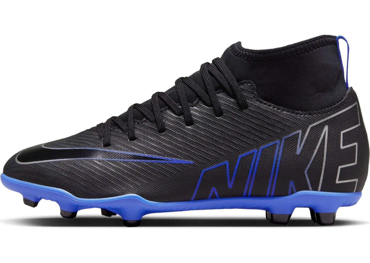 NIKE Boy's Football Shoe, Black Chrome Hyper Royal, 5 Big Kid