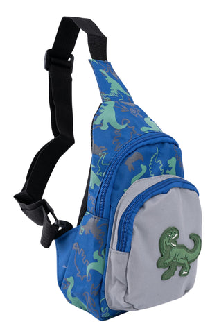 Cute Children Sling Bag Small Cartoon Dinosaur Crossbody Shoulder Bag Coin Purse Waist Backpack Canvas for kid 3-8-Large Light Blue