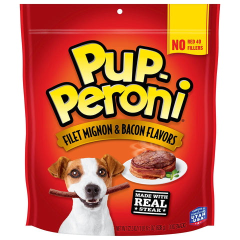 Pup-Peroni Filet Mignon & Bacon Flavor Dog Treats, 22.5 Ounce