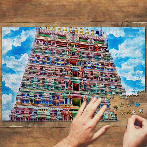 India Jigsaw Puzzle 1000 Piece India Kapaleeshwarar Temple Chennai Puzzle Game Artwork Travel Souvenir Wooden