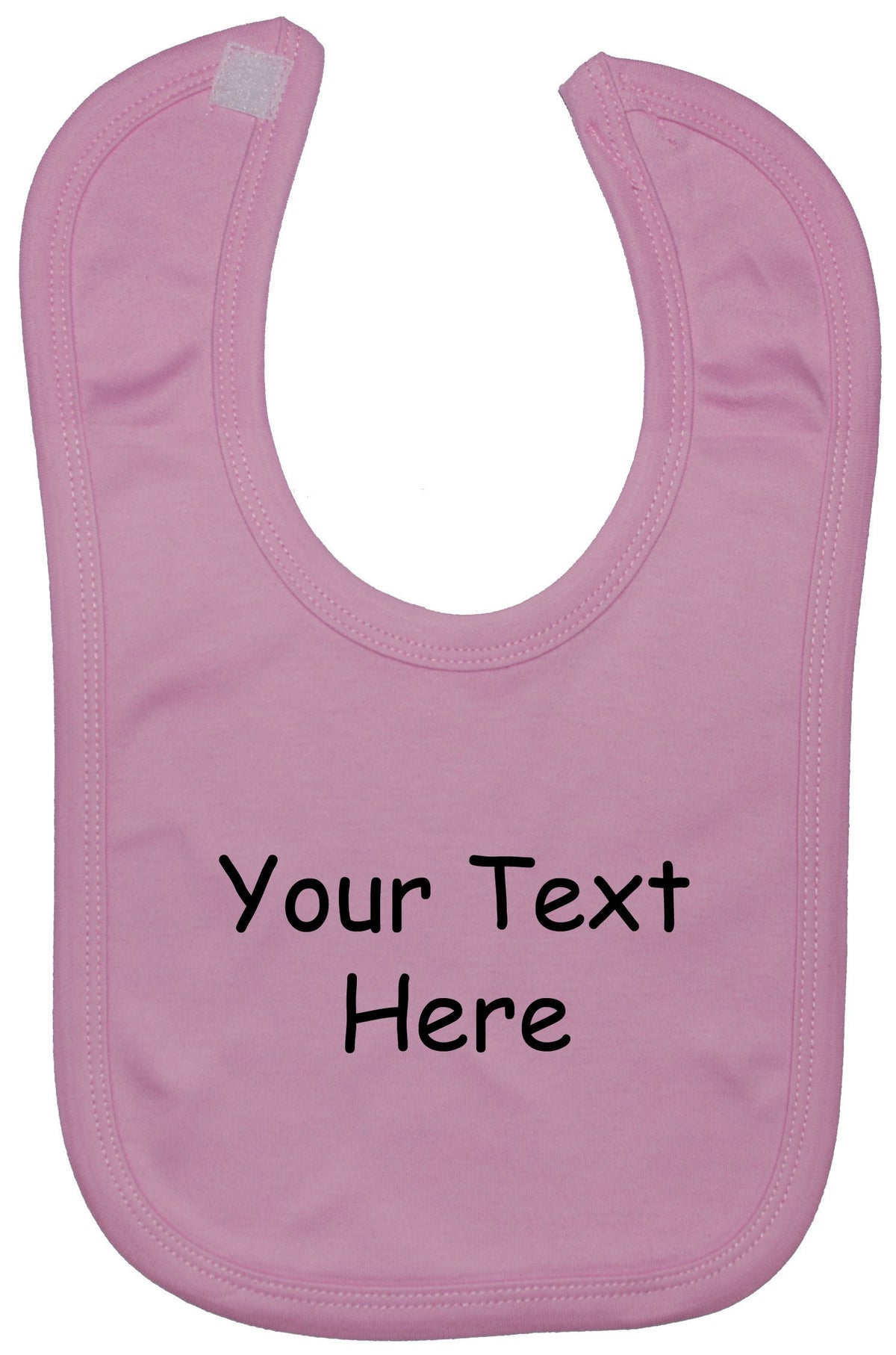 Acce Products Bespoke Personalised Design Your Own Wording Baby Feeding Bib Touch Attached 0 to approx 3 Years - Pink