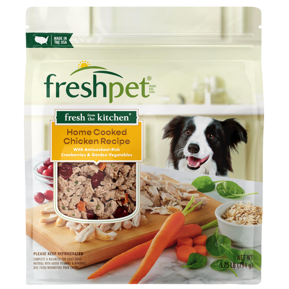 Freshpet Fresh From the Kitchen, Healthy & Natural Dog Food, Chicken Recipe, 1.75lb