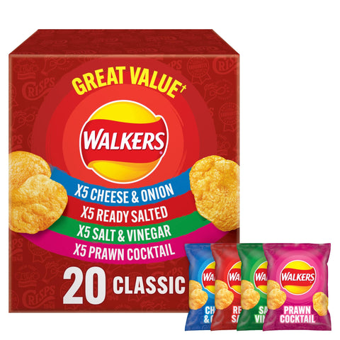 Walkers Classic Variety Multipack Crisps Box 20x25g