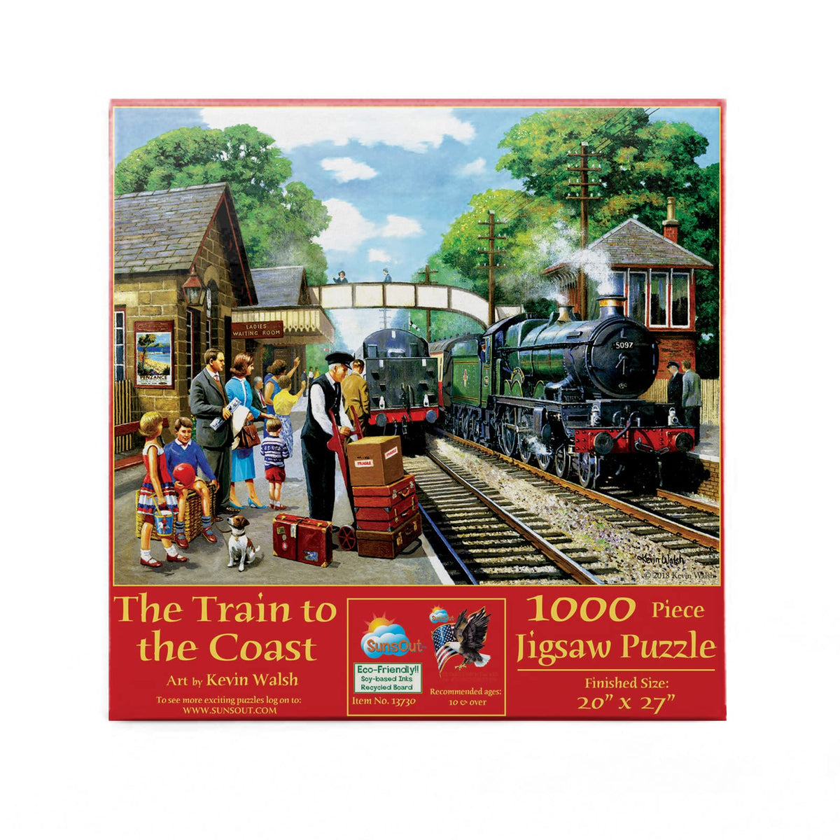 SUNSOUT INC - The Train to The Coast - 1000 pc Jigsaw Puzzle by Artist: Kevin Walsh - Finished Size 20" x 27" - MPN# 13730