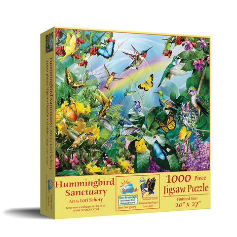 SUNSOUT INC - Hummingbird Sanctuary - 1000 pc Jigsaw Puzzle by Artist: Lori Schory - Finished Size 20" x 27" - MPN# 35002