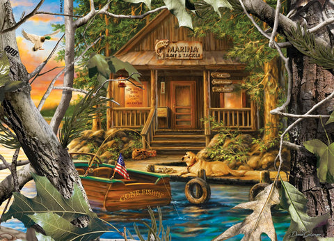 MasterPieces 1000 Piece Jigsaw Puzzle For Adults, Family, Or Kids - Gone Fishing - 19.25"x26.75"