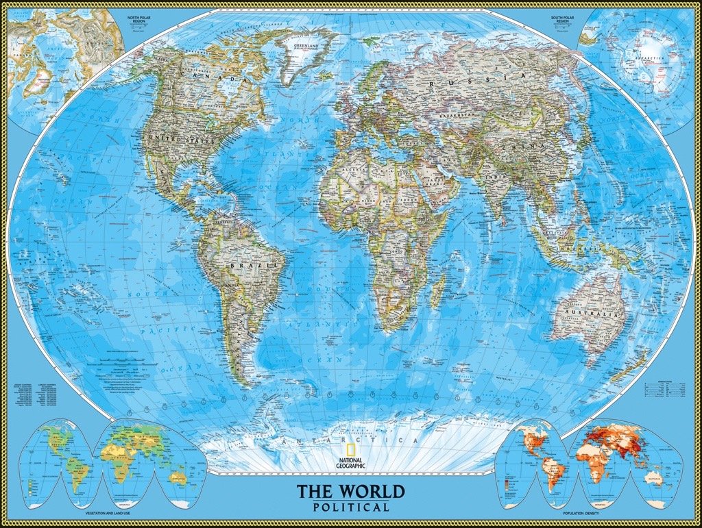 New York Puzzle Company - National Geographic The World - 1000 Random Cut Jigsaw Puzzle for Adults