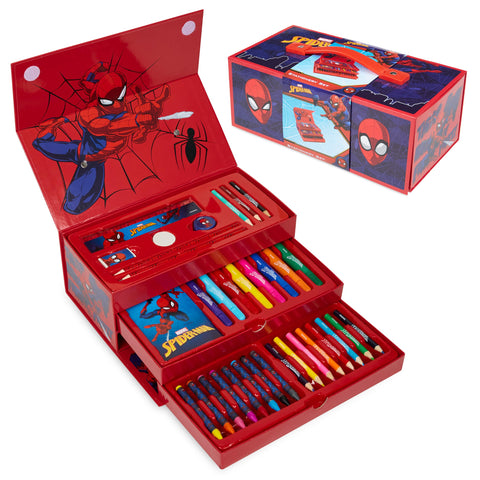 Marvel Spiderman Art Sets for Kids with Crayons Markers Coloring Pencils Art Supplies