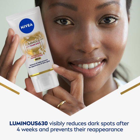 NIVEA LUMINOUS 630 Anti Dark Spot Advanced Hand Cream (50ml), Skin Cream Enriched With Hyaluronic Acid, Nourishing Hand Cream For Luminous Skin