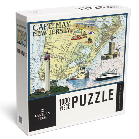 Cape May, New Jersey, Nautical Chart (1000 Piece Puzzle, Challenging Jigsaw Puzzle for Adults, Made in USA)