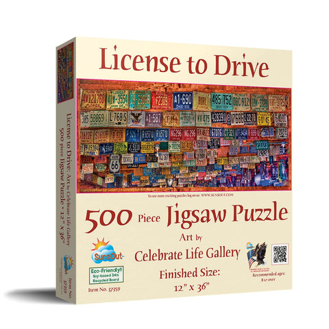 SUNSOUT INC - License to Drive - 500 pc Jigsaw Puzzle by Artist: Celebrate Life Gallery - Finished Size 12" x 36" - MPN# 37359