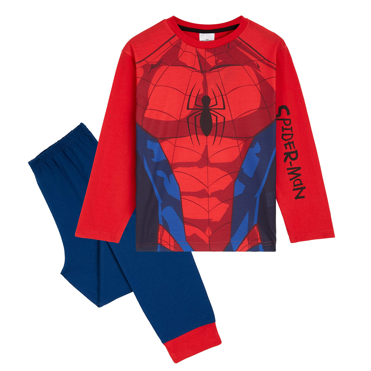 Marvel Spiderman Lounge Set: Teen Boys PJs, Long Top & Bottoms, 18M-14Y, Gifts for Kids (Red Spiderman, 5-6 Years)