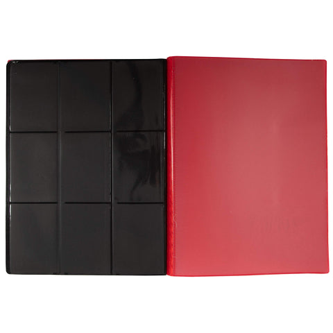 Monster Binder - 9 Pocket Trading Card Album - Holofoil Red (Anti-Theft Pockets Hold 360+ Cards)