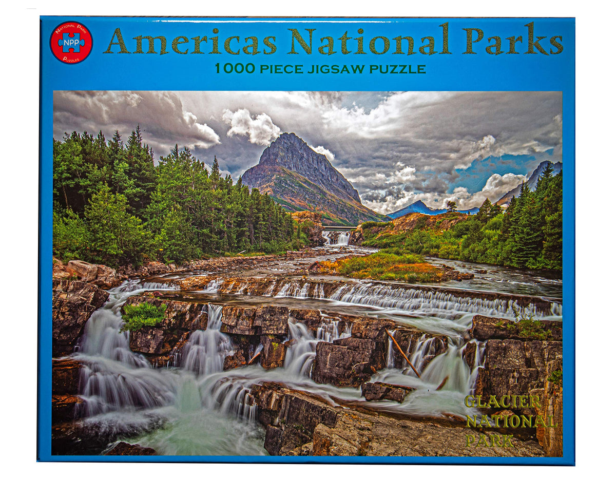 Glacier National Park Upper Swiftcurrent Falls 1000 Piece Puzzles for Adults